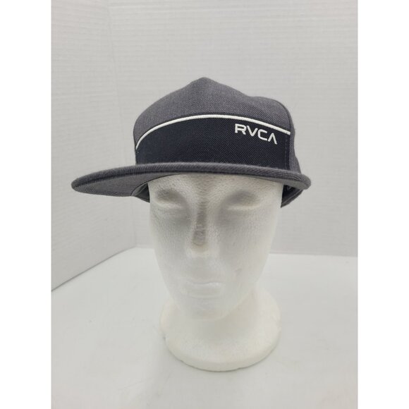 RVCA Hat Cap Strapback Mens Adjustable Gray Charcoal Logo Spell Out One Size - Picture 1 of 9